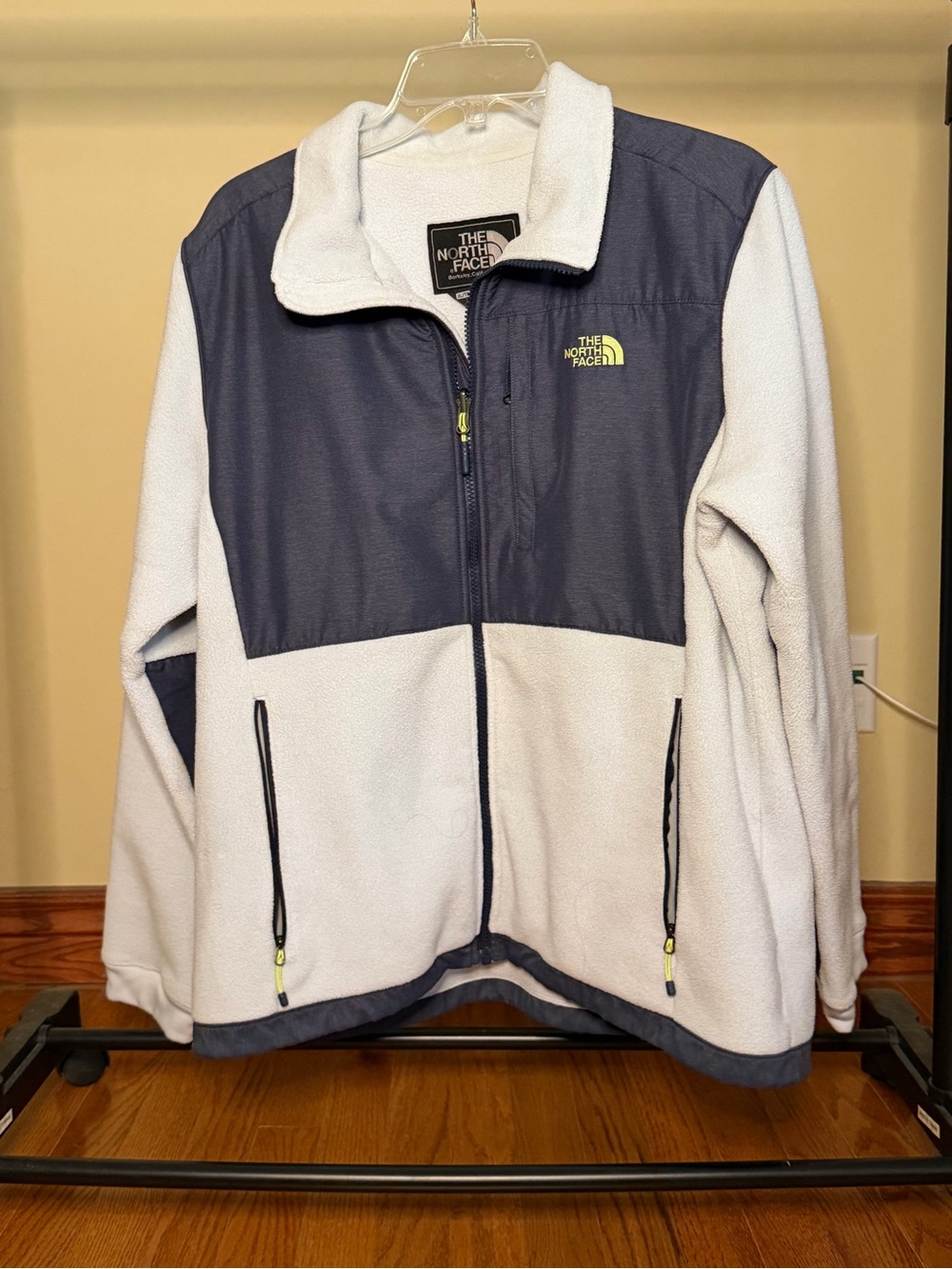 The North Face Light Blue Fleece Jacket with Navy Logo Patch